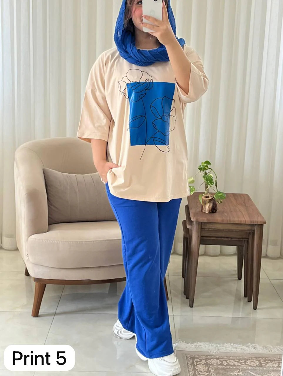 CH 531 Printed Drop-Shoulder Tee Trousers