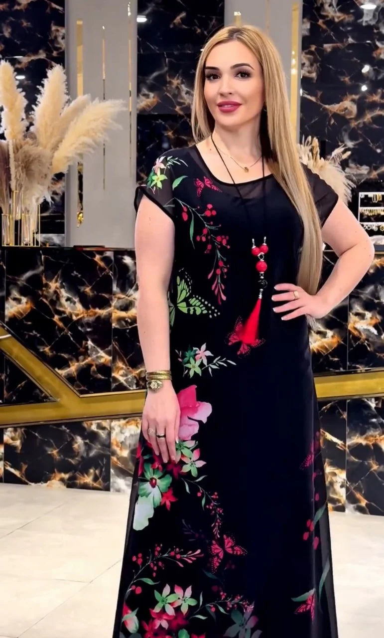 CH 570 - 2 Piece Floral Printed Party Dress