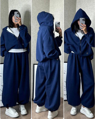 CH 479 Cc cloud flower Zipper co-ord Set