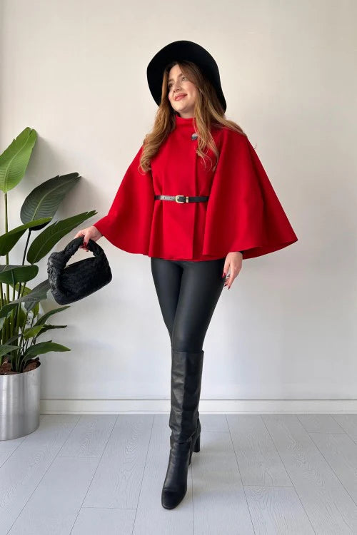 CH 509 Cc New Design Short Cap Shawl With Belt