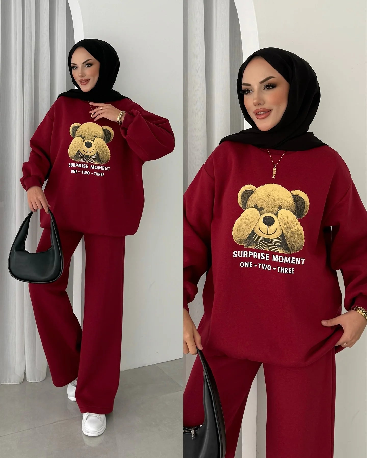 CH 593 - Puffy Chardonnay Sweat Duo Set (Winter Top & Trouser)