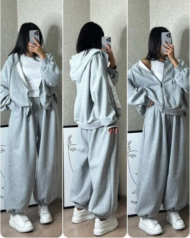 CH 479 Cc cloud flower Zipper co-ord Set