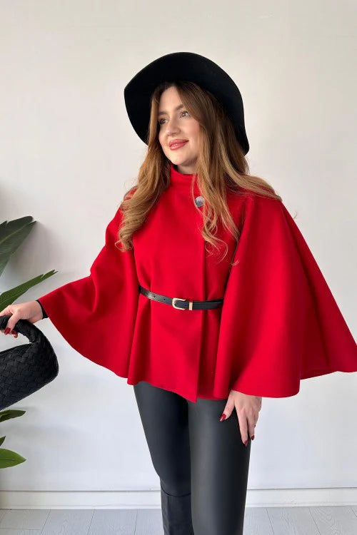 CH 509 Cc New Design Short Cap Shawl With Belt