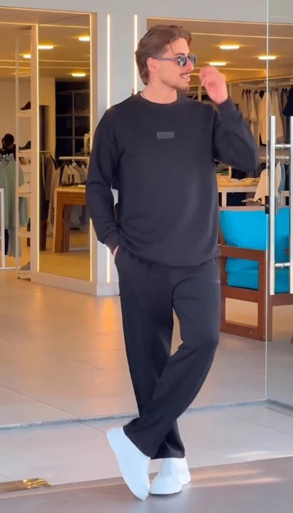 LI-59 CC | Jet Black Essential Fleece Co-Ord Set