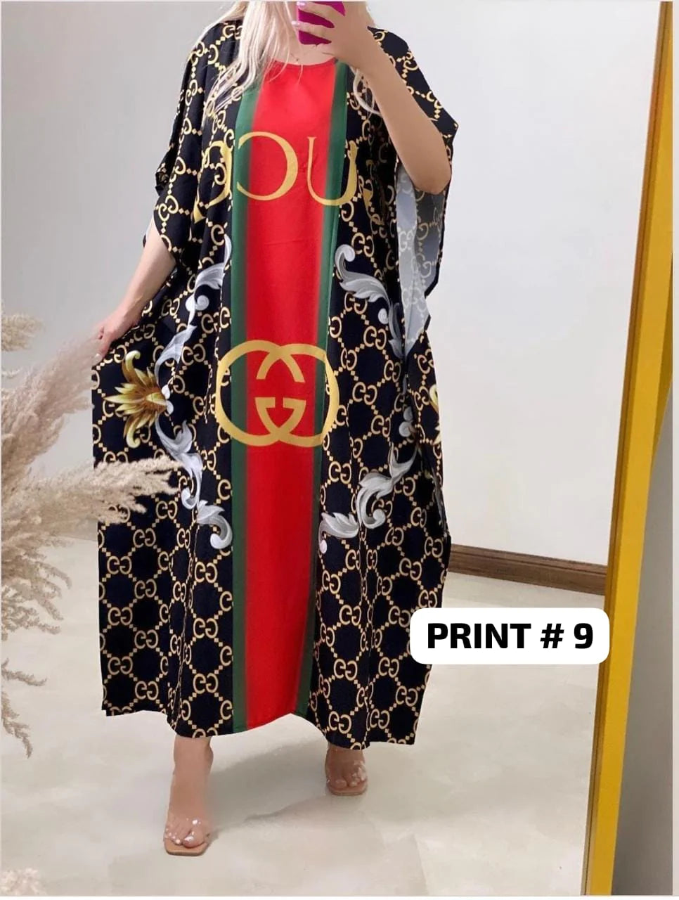 Ch # 409 Cc Long Artistic Shamoz Silk Kaftaan