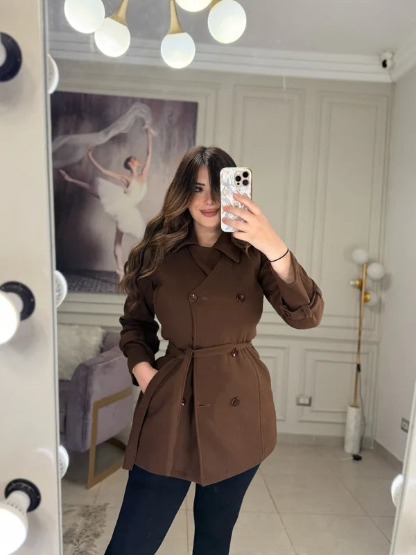 CH - 614 Women’s Stylish Fleece Twin Set – Short Jacket & Inner Outfit -CLEVERCLOTHER