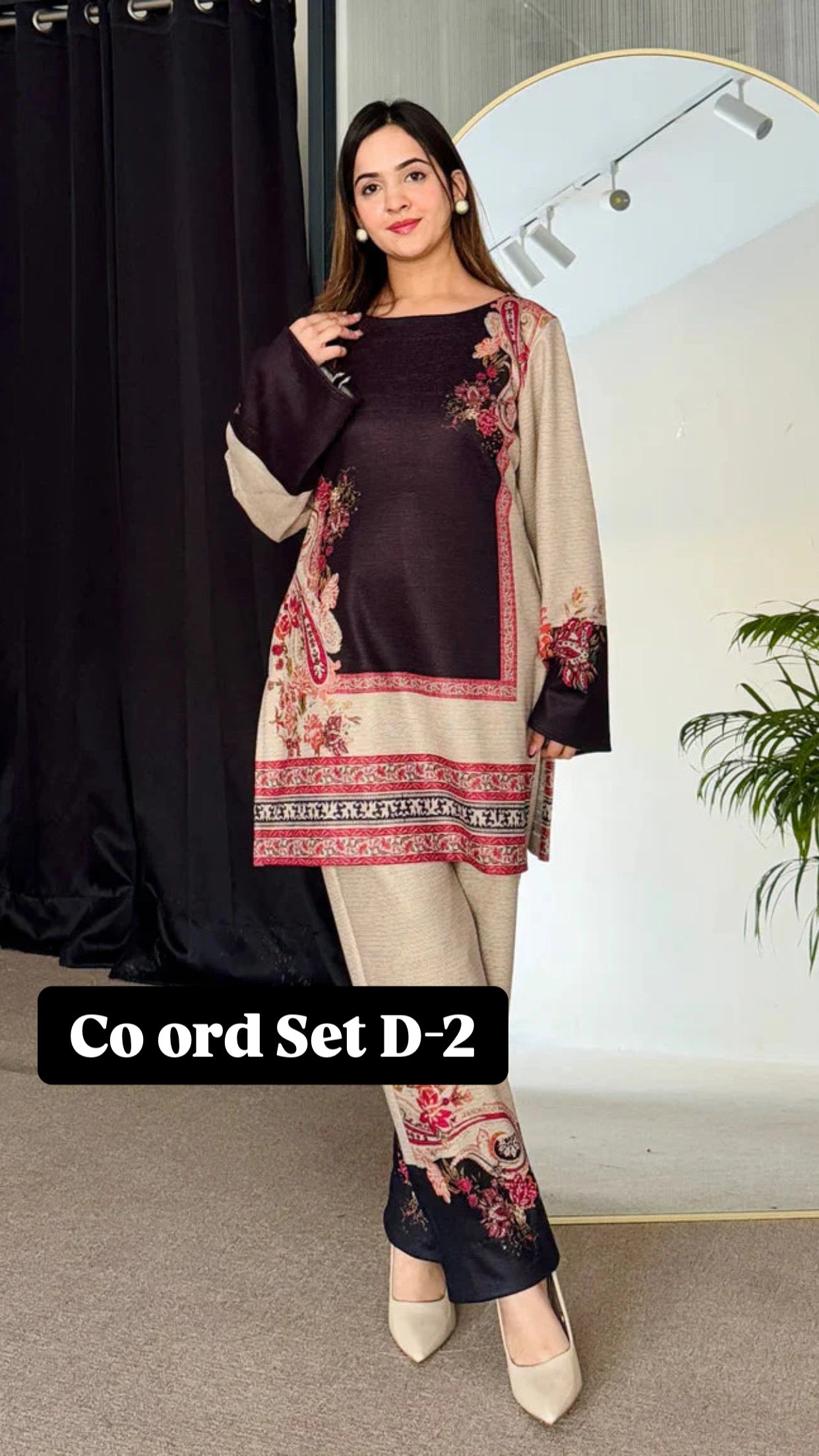 Cc Multi colours Silk Printed Co ord Set