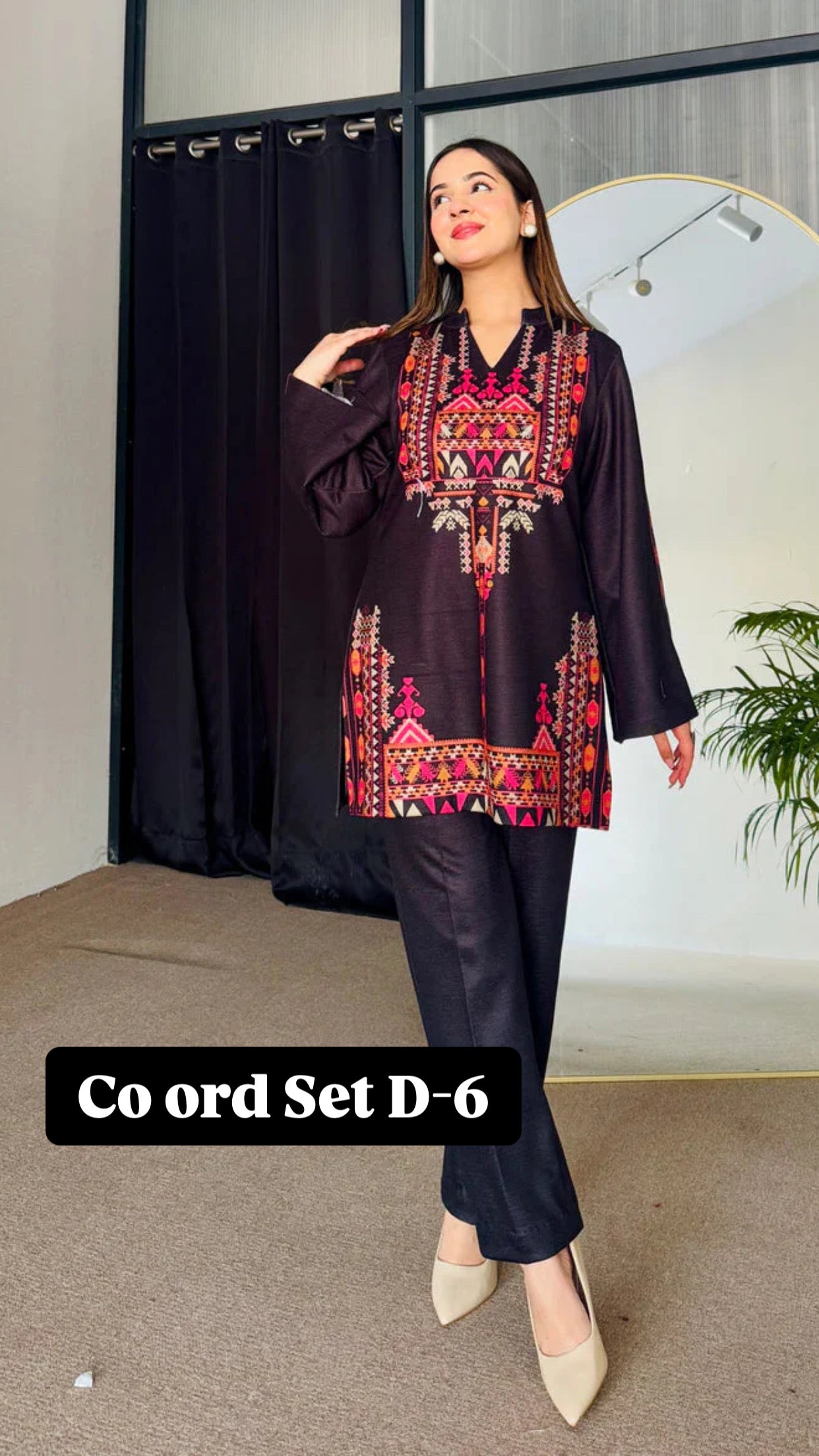 Cc Multi colours Silk Printed Co ord Set