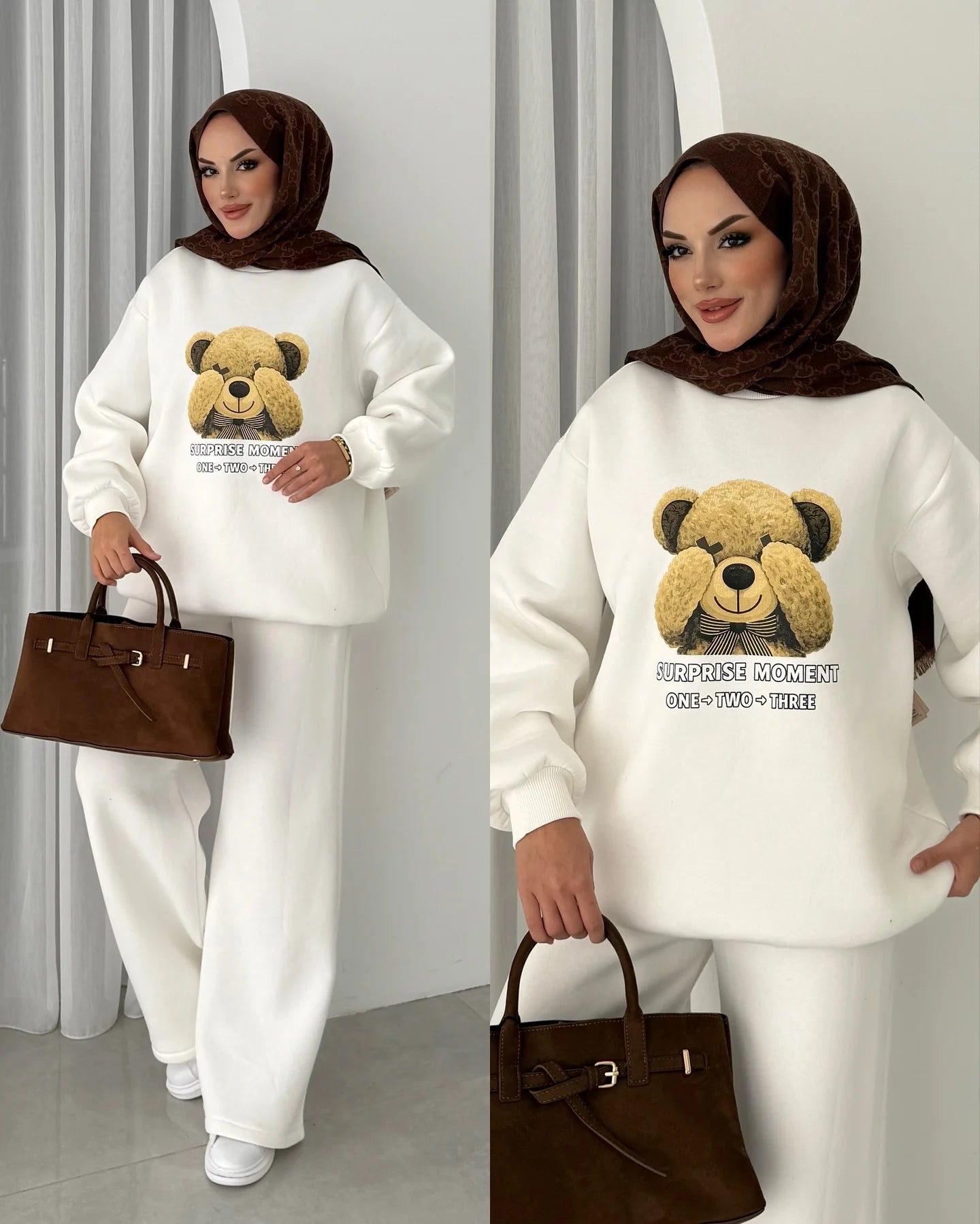 CH 593 - Puffy Chardonnay Sweat Duo Set (Winter Top & Trouser)