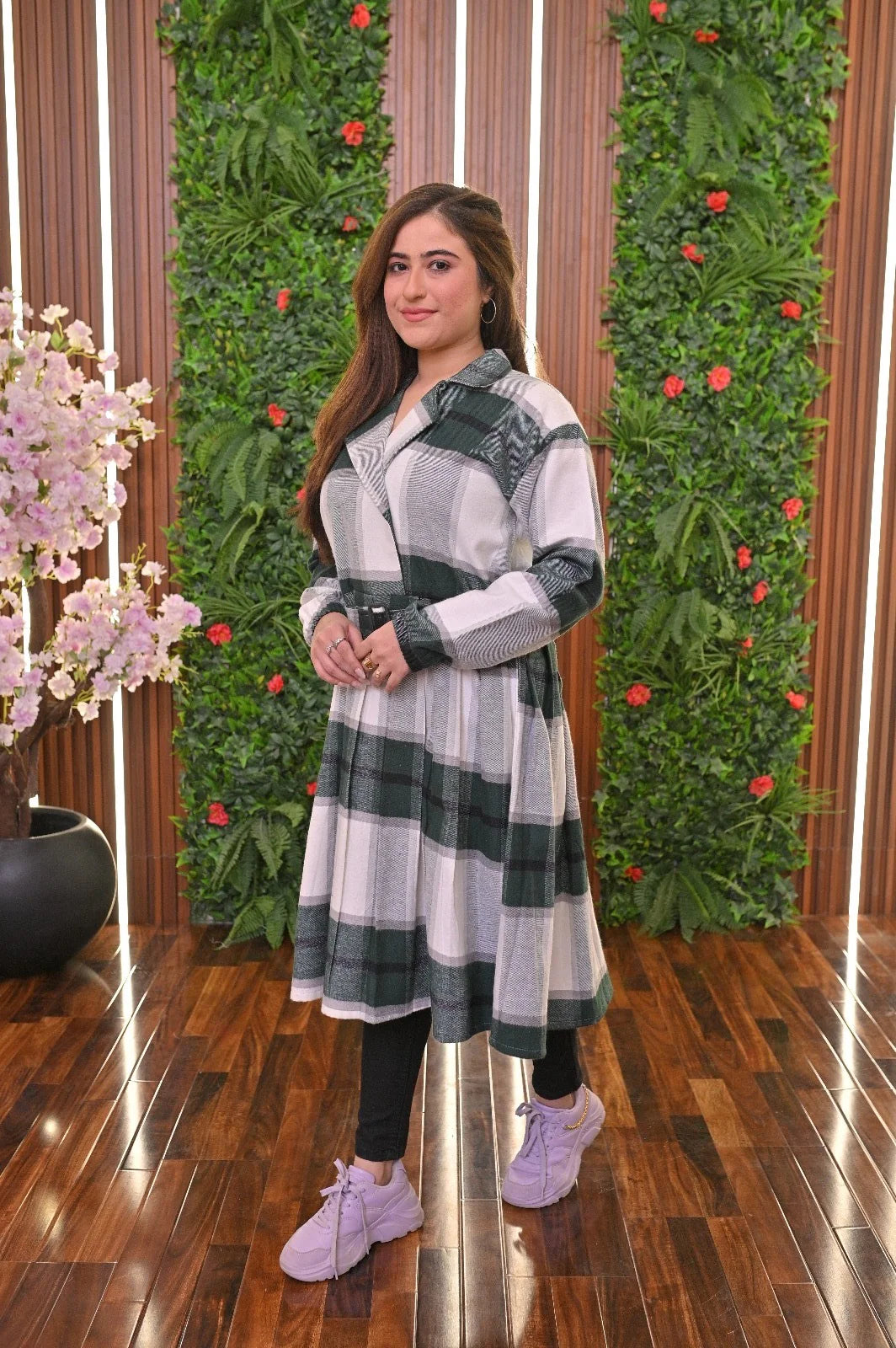 CH 489 Cc Coat Style Collared Tile Dress