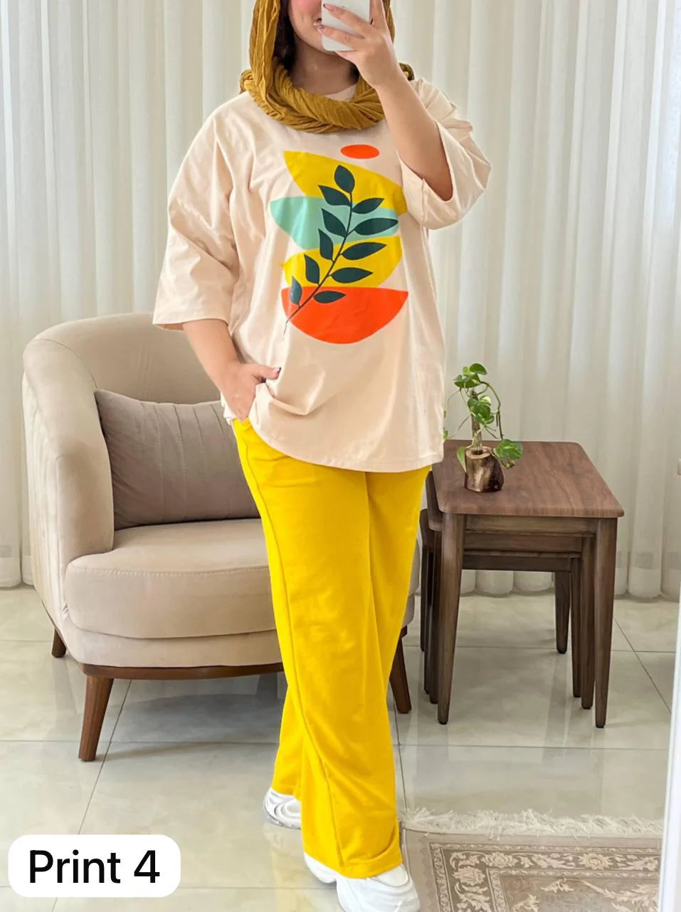 CH 531 Printed Drop-Shoulder Tee Trousers