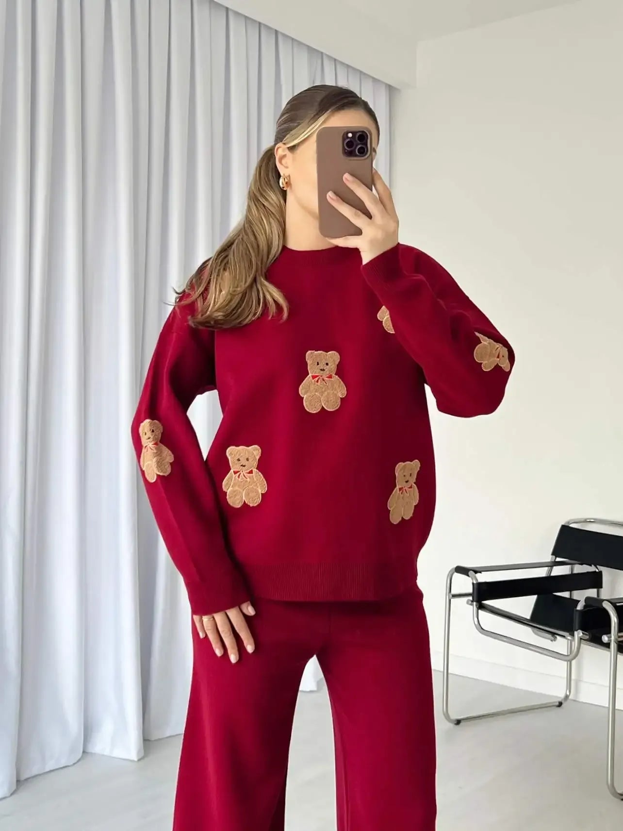 CH 586 Cc BearCraze 3D Print Winter Fleece Co-ords Set