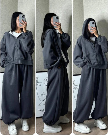 CH 479 Cc cloud flower Zipper co-ord Set