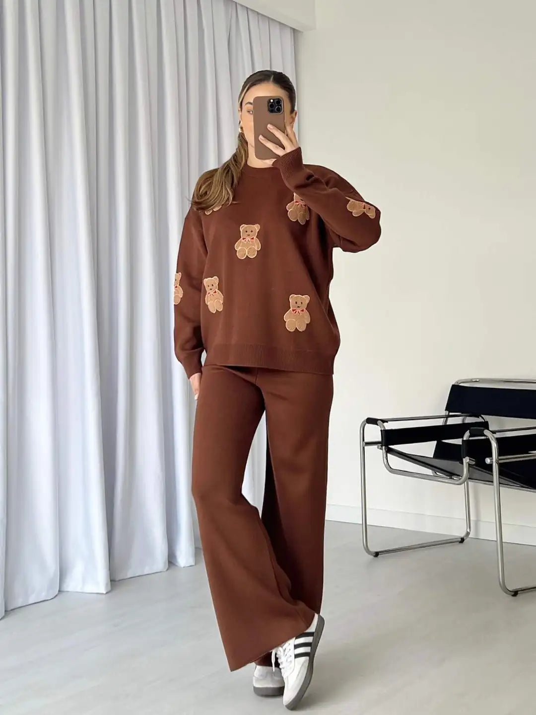 CH 586 Cc BearCraze 3D Print Winter Fleece Co-ords Set