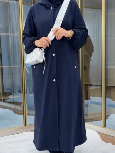 Ch 515 Cc 2 Piece Winter Fleece Dress Head to Toe Button Pocket Hoodie & Trouser