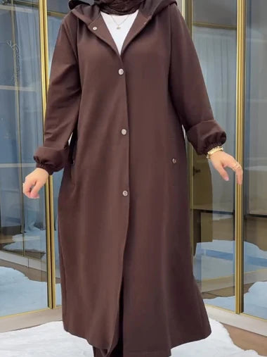 Ch 515 Cc 2 Piece Winter Fleece Dress Head to Toe Button Pocket Hoodie & Trouser