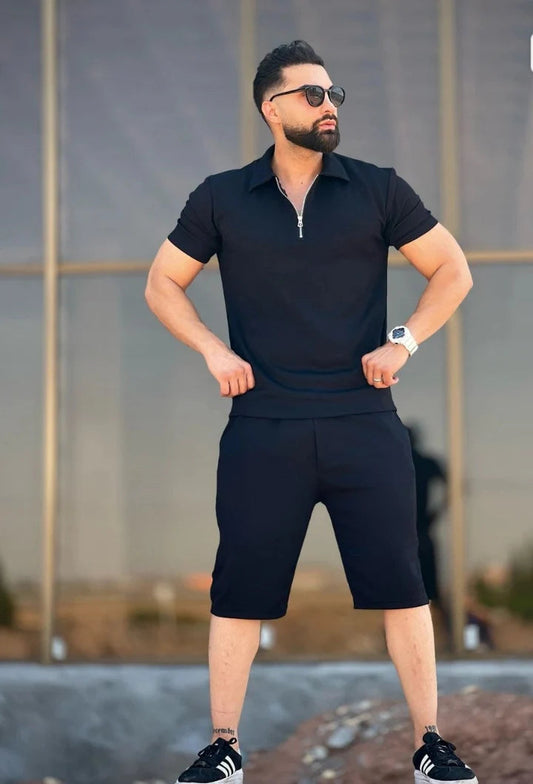 LI 27 Mens Zipper Tshirts & shorts sets