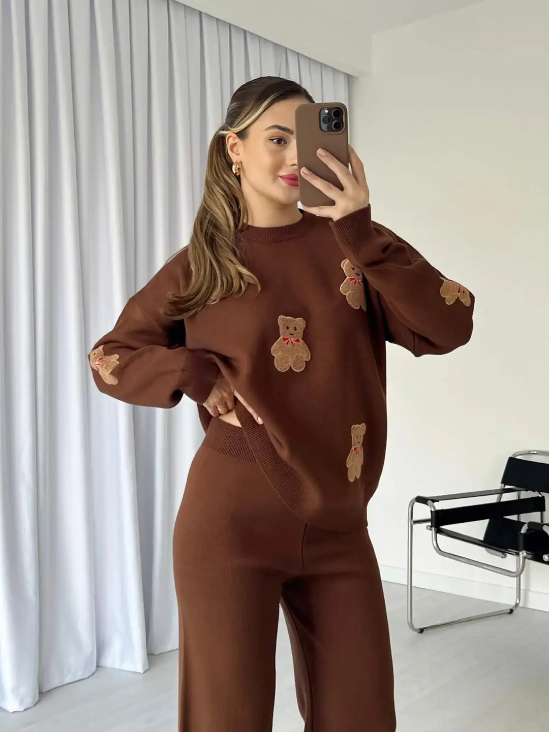CH 586 Cc BearCraze 3D Print Winter Fleece Co-ords Set
