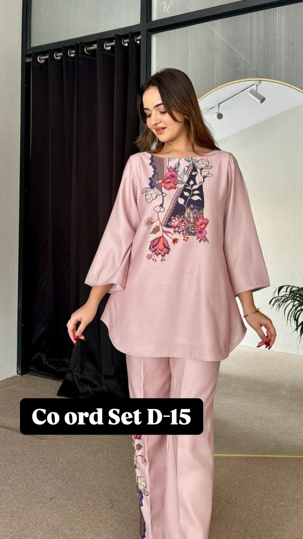 Cc Multi colours Silk Printed Co ord Set