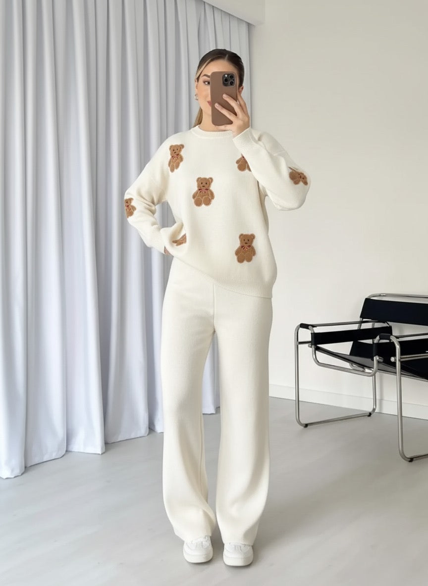 CH 586 Cc BearCraze 3D Print Winter Fleece Co-ords Set