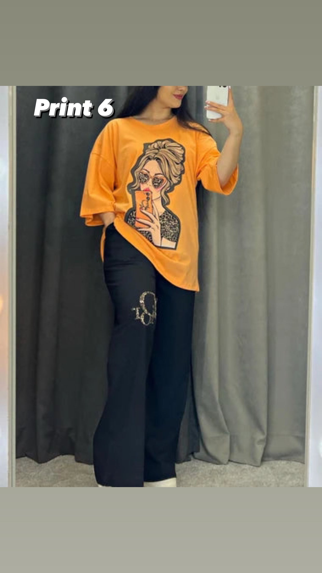 CH 436 Printed Drop-Shoulder Tee Trousers