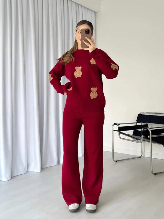 CH 586 Cc BearCraze 3D Print Winter Fleece Co-ords Set
