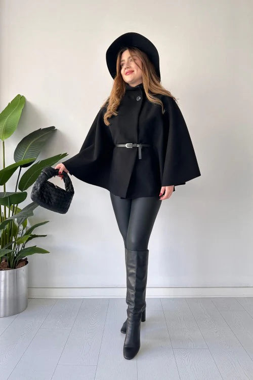 CH 509 Cc New Design Short Cap Shawl With Belt