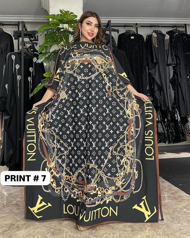 Ch # 409 Cc Long Artistic Shamoz Silk Kaftaan