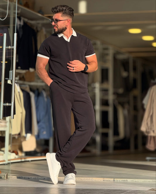 Cc New Winter 2 Pcs V Neck Style Tracksuit LI -62