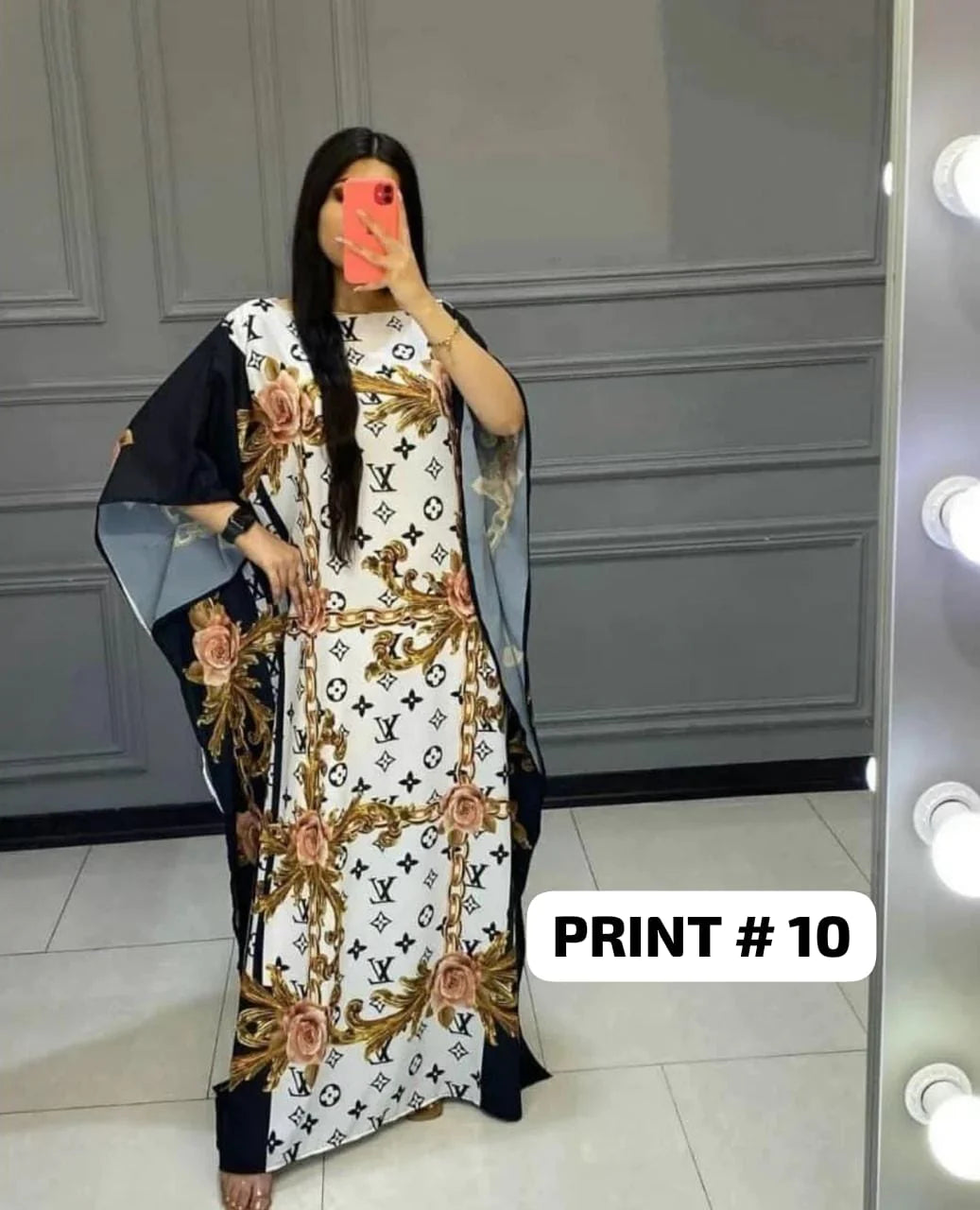 Ch # 409 Cc Long Artistic Shamoz Silk Kaftaan