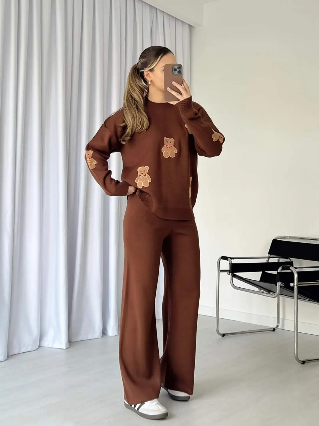 CH 586 Cc BearCraze 3D Print Winter Fleece Co-ords Set