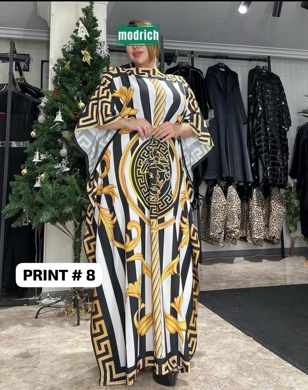 Ch # 409 Cc Long Artistic Shamoz Silk Kaftaan