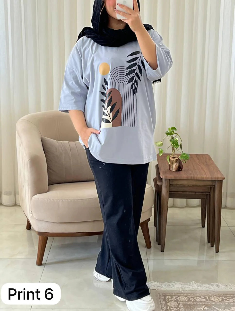 CH 531 Printed Drop-Shoulder Tee Trousers