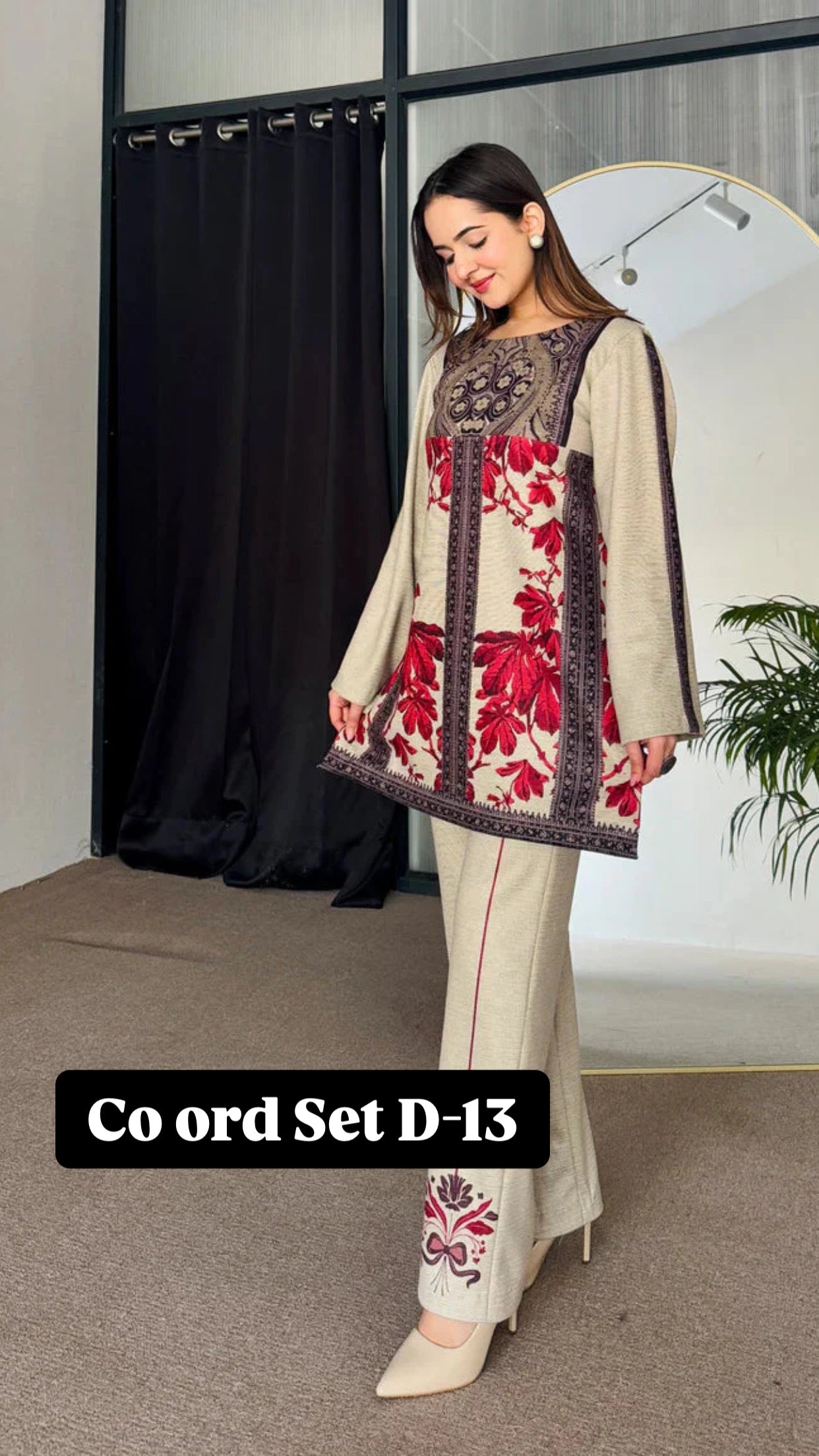 Cc Multi colours Silk Printed Co ord Set