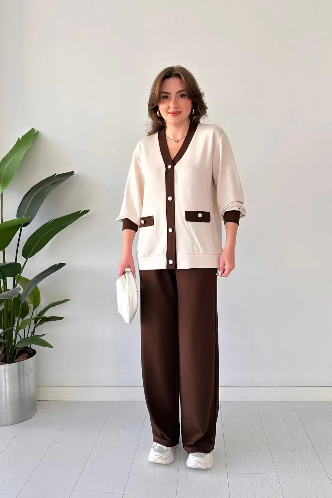 Ch 580 Cc Winter Fleece Button Down Shirt With Trouser - women co ord