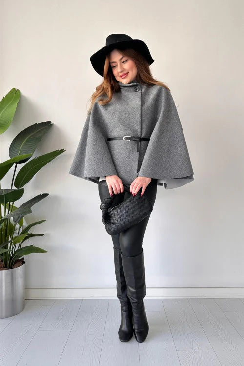CH 509 Cc New Design Short Cap Shawl With Belt