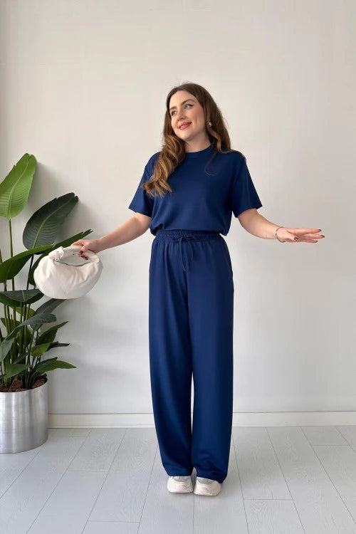 CH 541 Straight Trouser Tee Lounge Wear Set