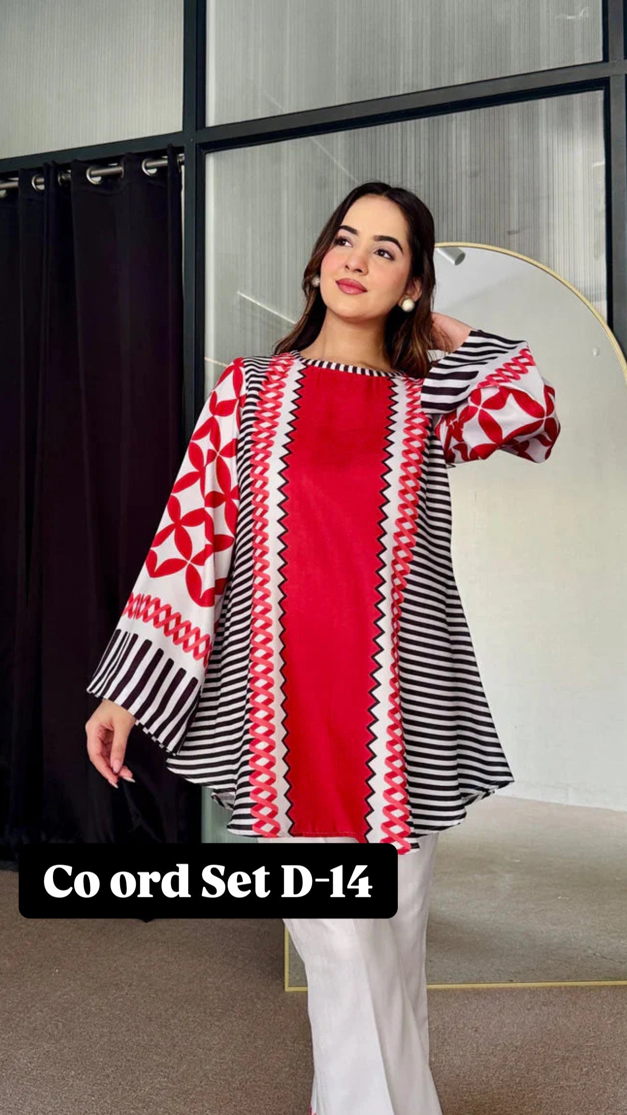 Cc Multi colours Silk Printed Co ord Set