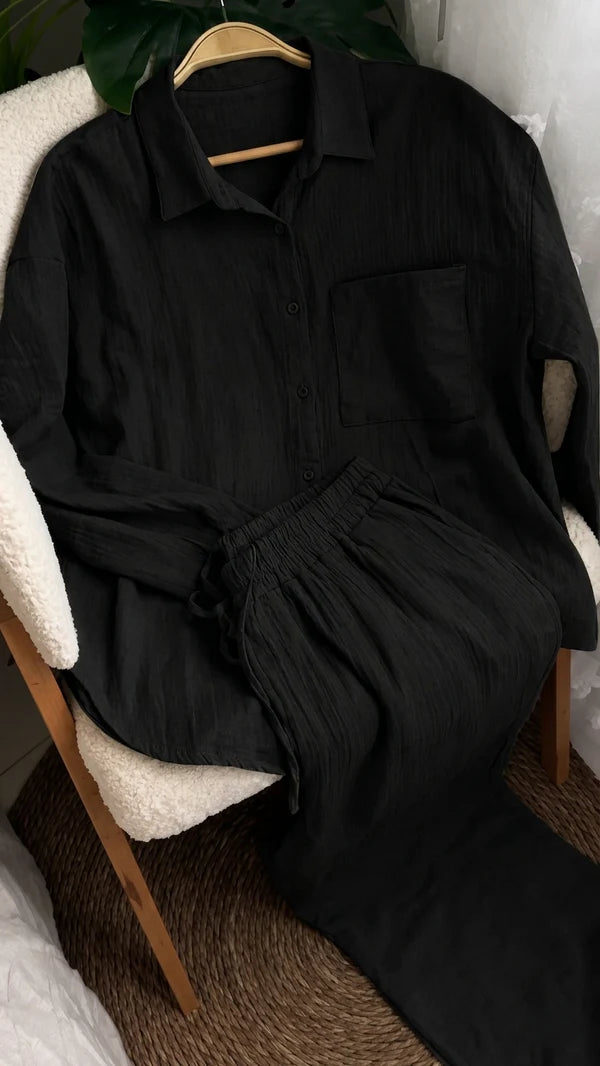 CH - 6047 - Elegant Relaxed Co-Ord Set |Cleverclother