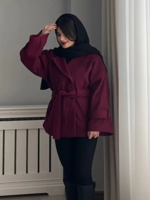 Ch 506 Belted Winter Fleece Coat Fit & Hip Coverage