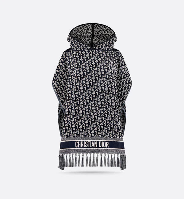 Ch 530 Printed poncho style hooded fleece cape shawl