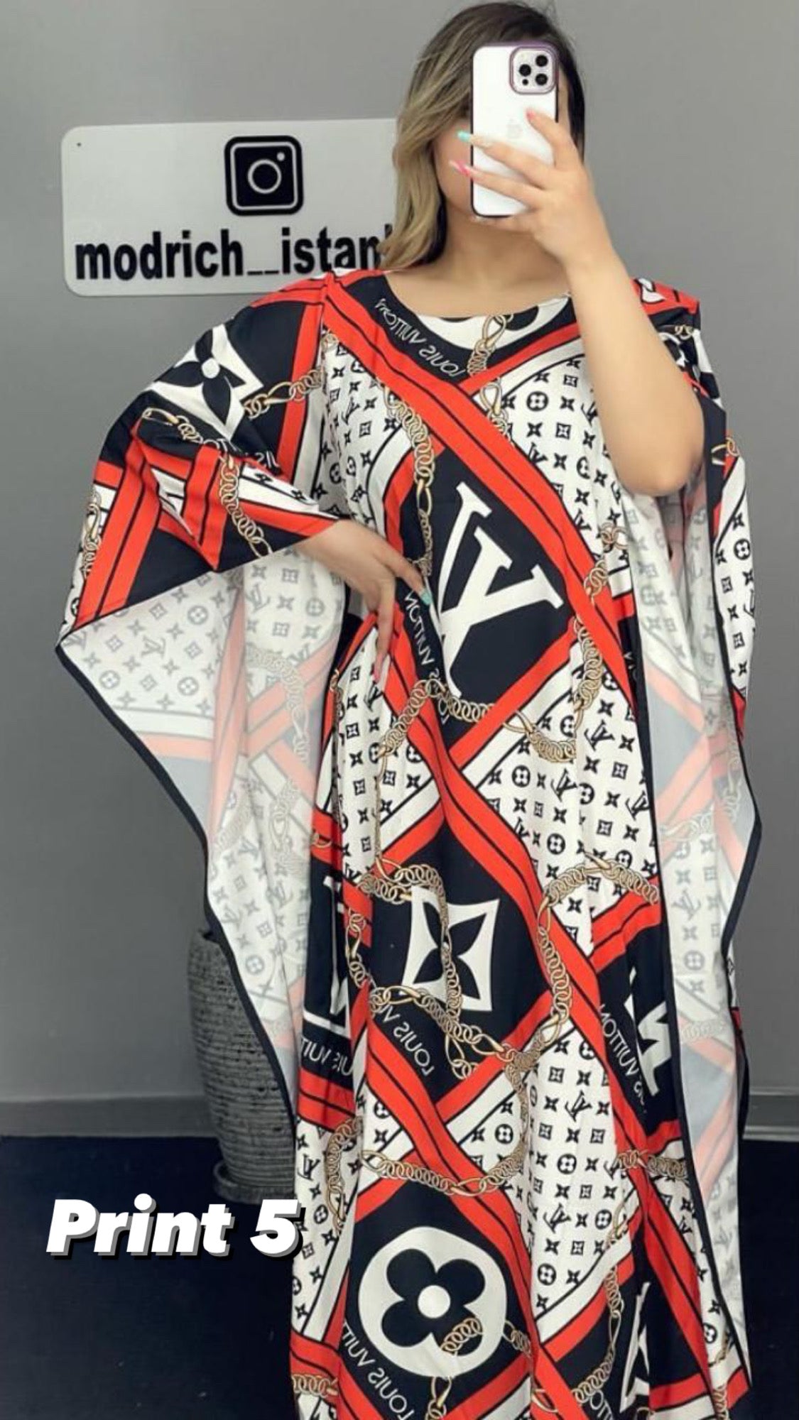 Ch # 409 Cc Long Artistic Shamoz Silk Kaftaan