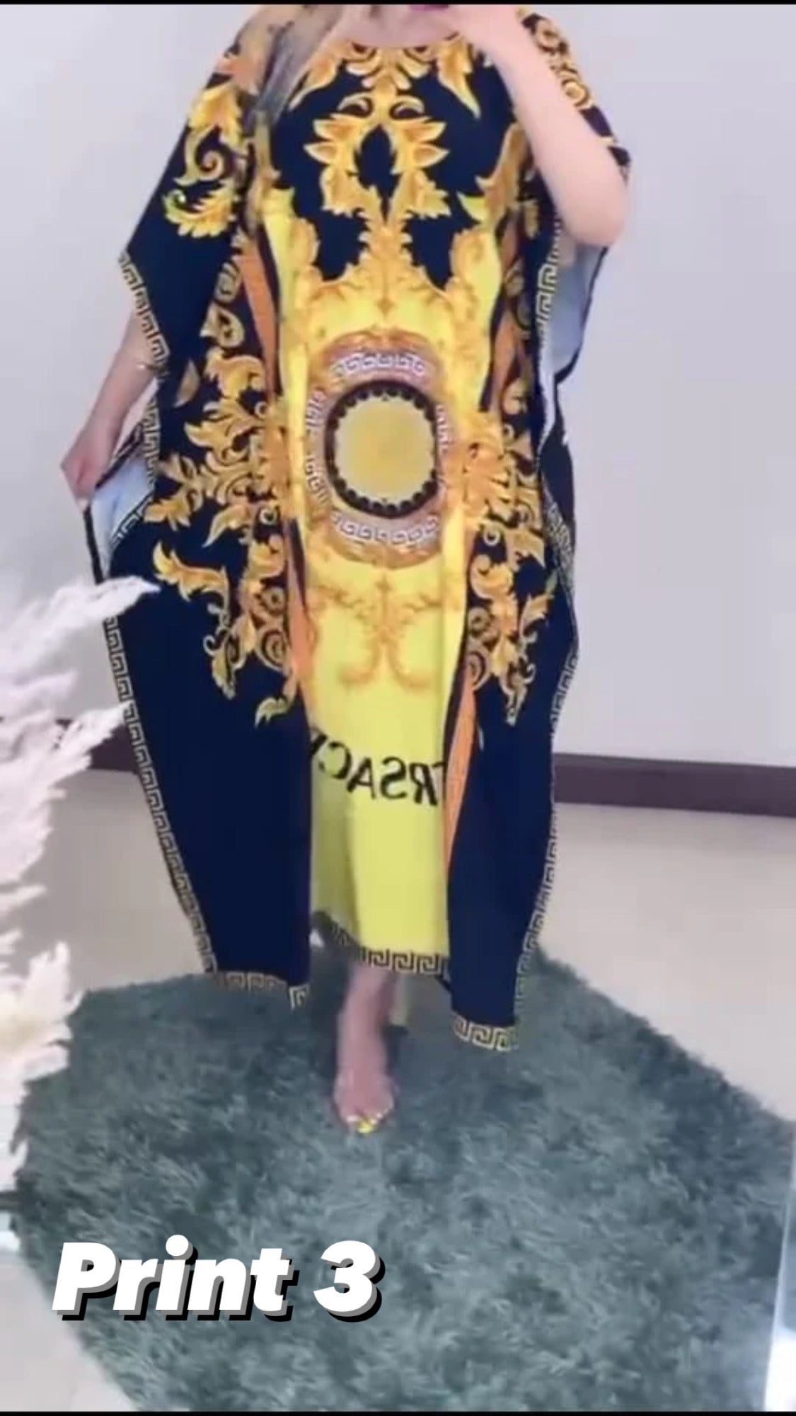 Ch # 409 Cc Long Artistic Shamoz Silk Kaftaan