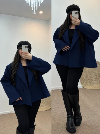 CH - 581 Heritage Double Button Fleece Coat - CleverClother