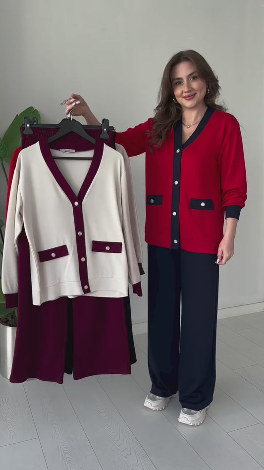 Ch 580 Cc Winter Fleece Button Down Shirt With Trouser - women co ord