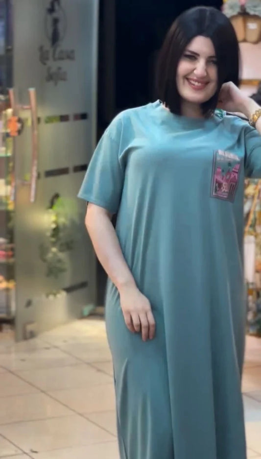 CH-562 Long Casual Printed Top -Cleverclother