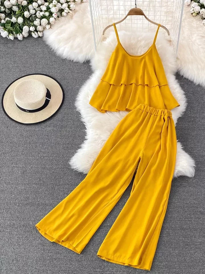 CC Frill Style Sleeveless Lounge Wear Set SW-0097