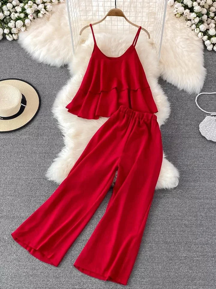 CC Frill Style Sleeveless Lounge Wear Set SW-0097