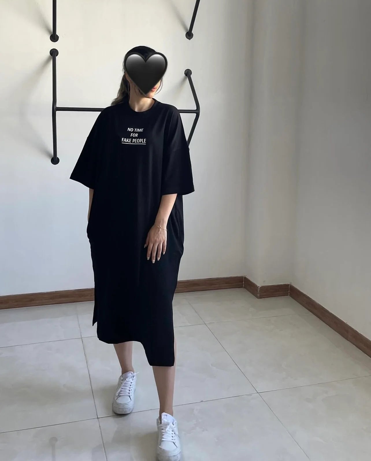 Cc Drop Shoulder Printed Long Top CH 461