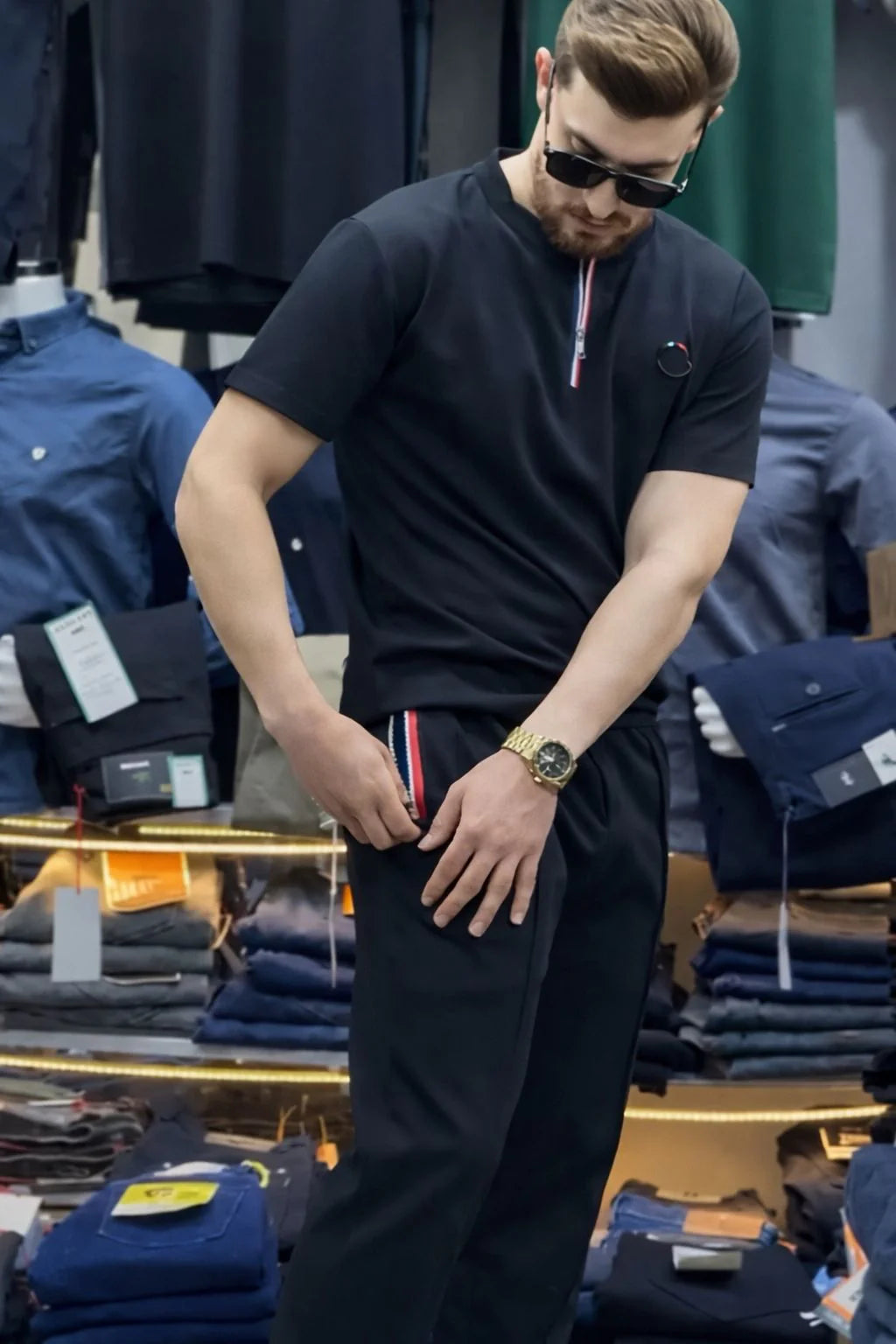 LI-76 Cc  NEW Summer Zipper NECK TRACKSUIT